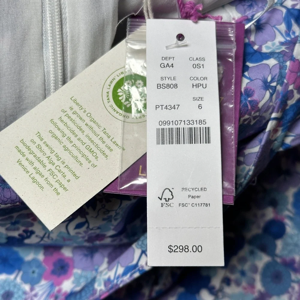 J. Crew Liberty Print Cotton Dress Adjustable Straps Open Back Pockets Size 6 - Picture 12 of 17